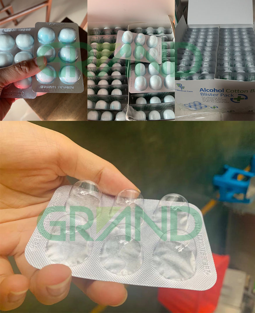 Alkol pamuk top blister paketleme makinesi &ouml;rneği